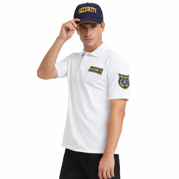 White_Polyester_Security_Guard_Tshirt_For_Men