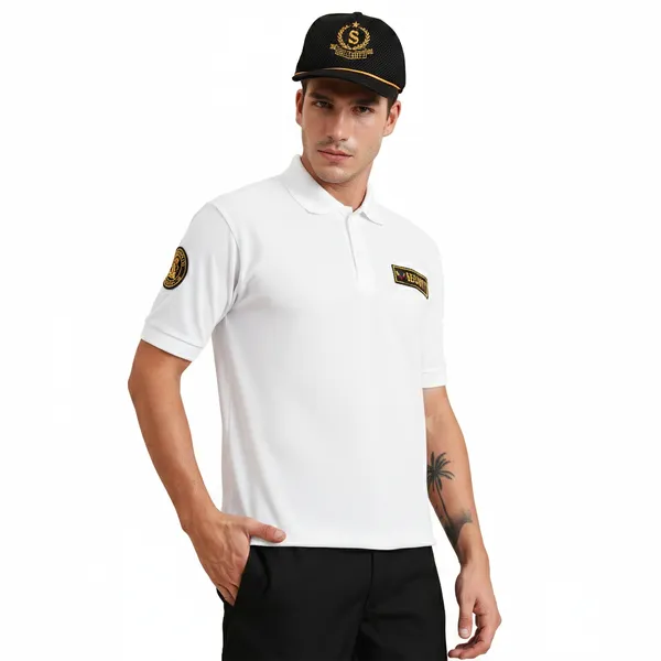 White_Polyester_Security_Guard_Tshirt_For_Men