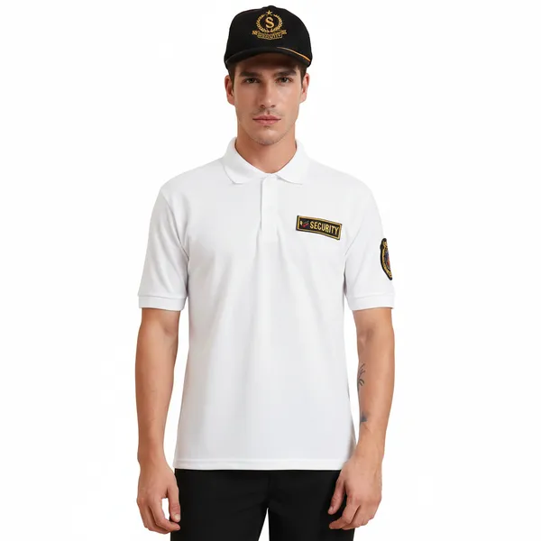 White_Polyester_Security_Guard_Tshirt_For_Men
