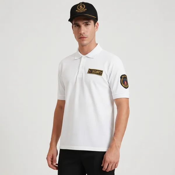 White_Polyester_Security_Guard_Tshirt_For_Men