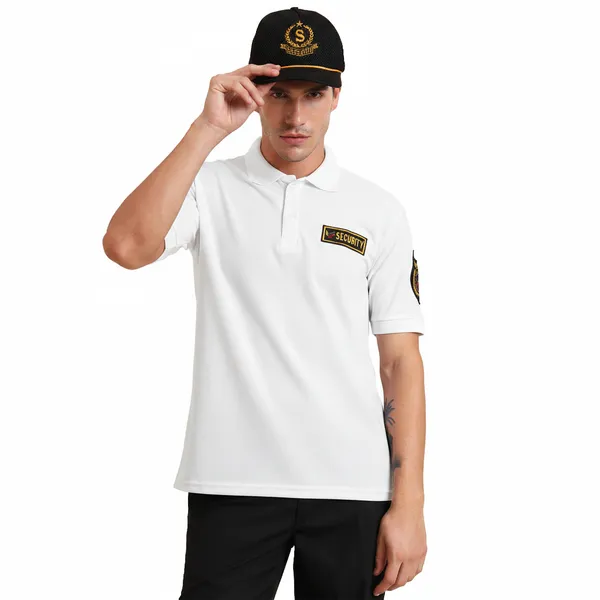 White_Polyester_Security_Guard_Tshirt_For_Men