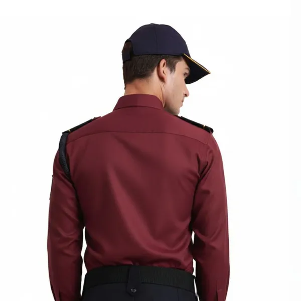 Maroon_Cotton_Blend_Premium_Trovine_Security_Guard_Shirt_For_Men