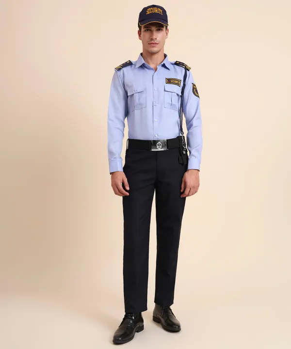 Shamrey_Blue_Cotton_Blend_Premium_Shamrey_Security_Guard_Shirt_For_Men