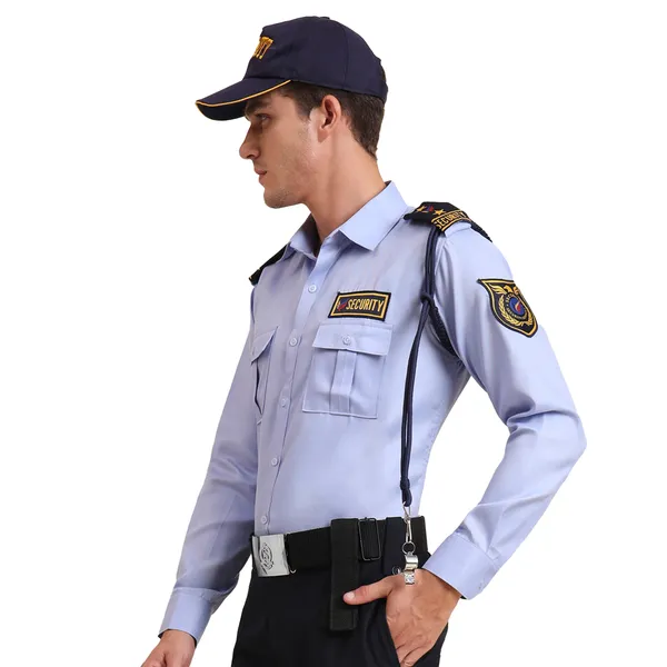 Shamrey_Blue_Cotton_Blend_Premium_Shamrey_Security_Guard_Shirt_For_Men