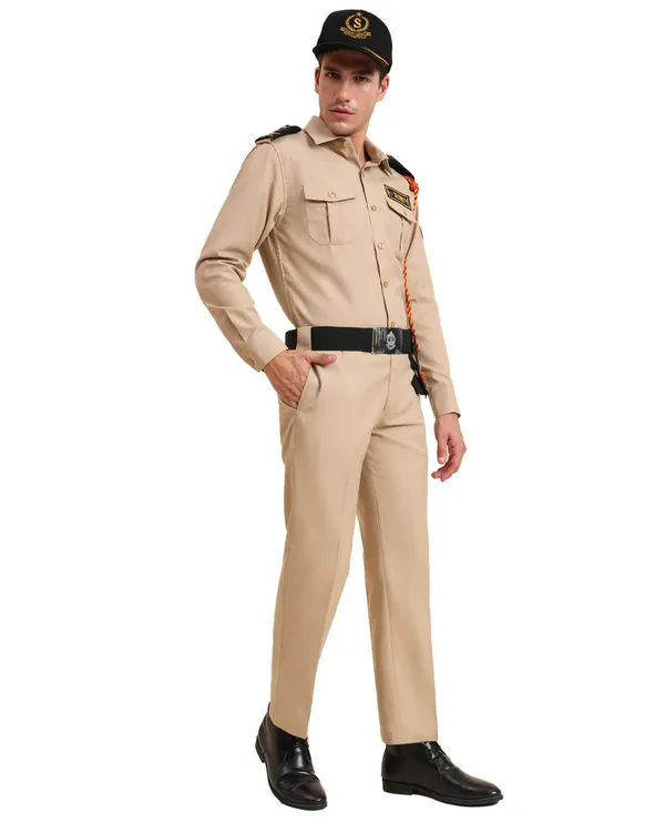 Khaki_Cotton_Premium_Quality_Matte_Finish_Security_Guard_Pant_For_Men