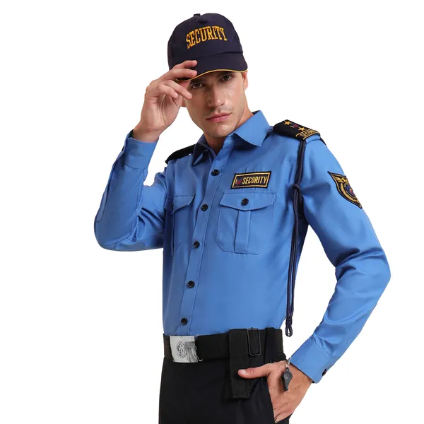 Professional_Security_Gaurd_Uniform_Blue_Shirt_For_Men