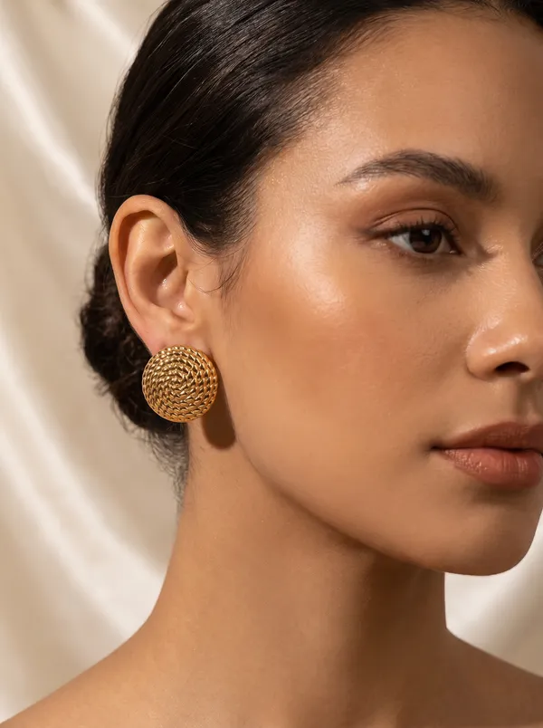 Textured_Spiral_Gold_Statement_Stud_Earrings