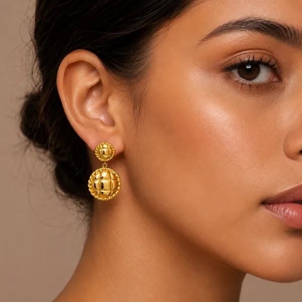 Gold_Quilted_Statement_Drop_Earrings