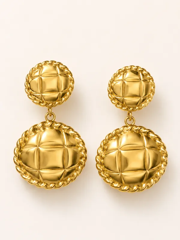 Gold_Quilted_Statement_Drop_Earrings