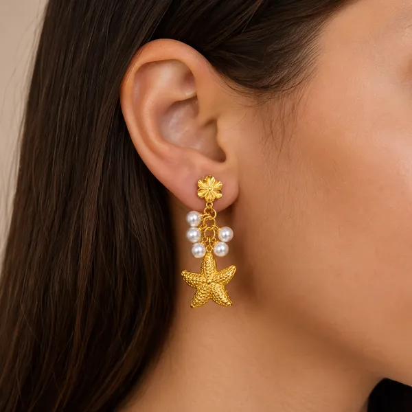 Gold_Starfish_&_Pearl_Drop_Statement_Earrings