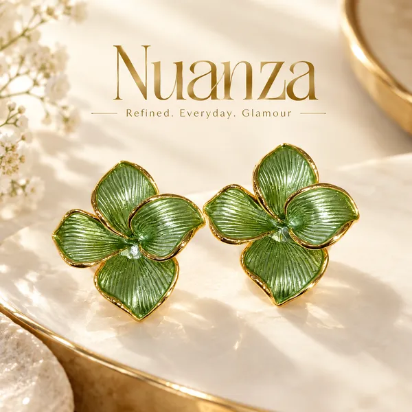 Elegant_Green_Floral_Stud_Earrings
