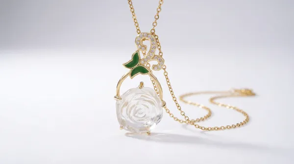 Crystal_Rose_Floral_Gold_Pendant_Necklace