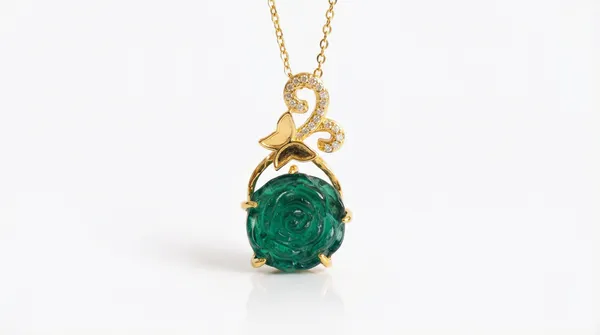 Emerald_Rose_Crystal_Accent_Gold_Pendant_Necklace