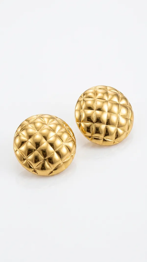 Quilted_Gold_Dome_Statement_Stud_Earrings