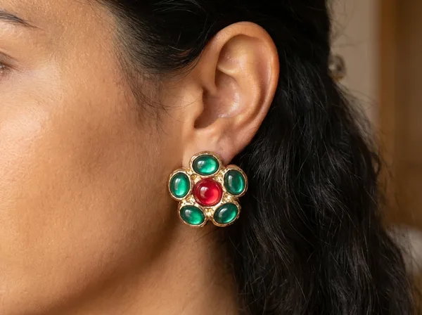 Emerald_&_Ruby_Multicolour_Cluster_Stud_Earrings