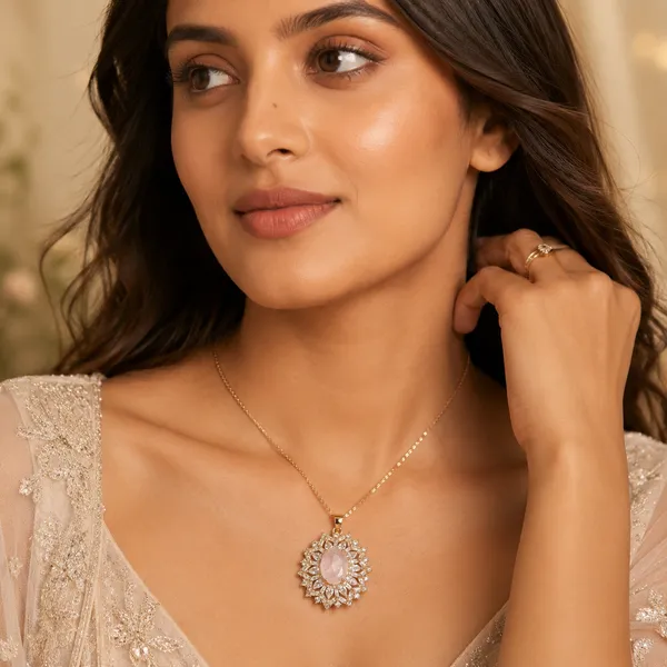 Blush_Pink_Crystal_Halo_Pendant_Necklace
