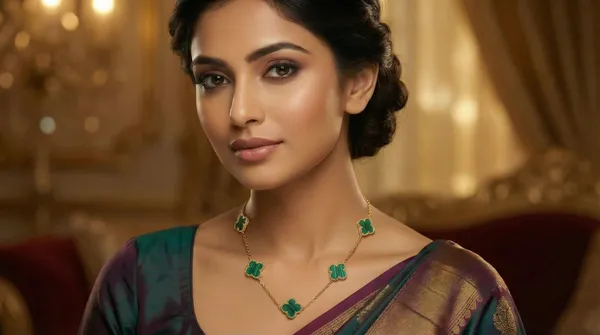 Emerald_Green_Clover_Gold_Chain_Necklace