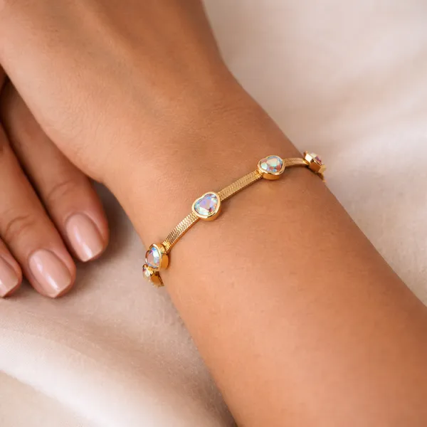 Gold_Aurora_Crystal_Heart_Chain_Bracelet