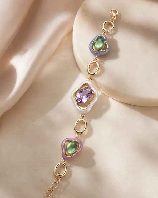 Multicolour_Crystal_&_Enamel_Gold_Link_Bracelet