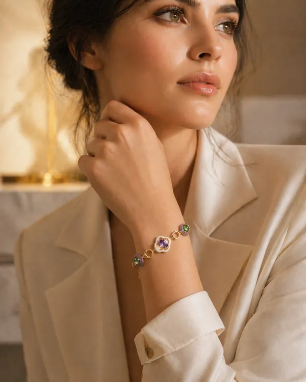 Multicolour_Crystal_&_Enamel_Gold_Link_Bracelet