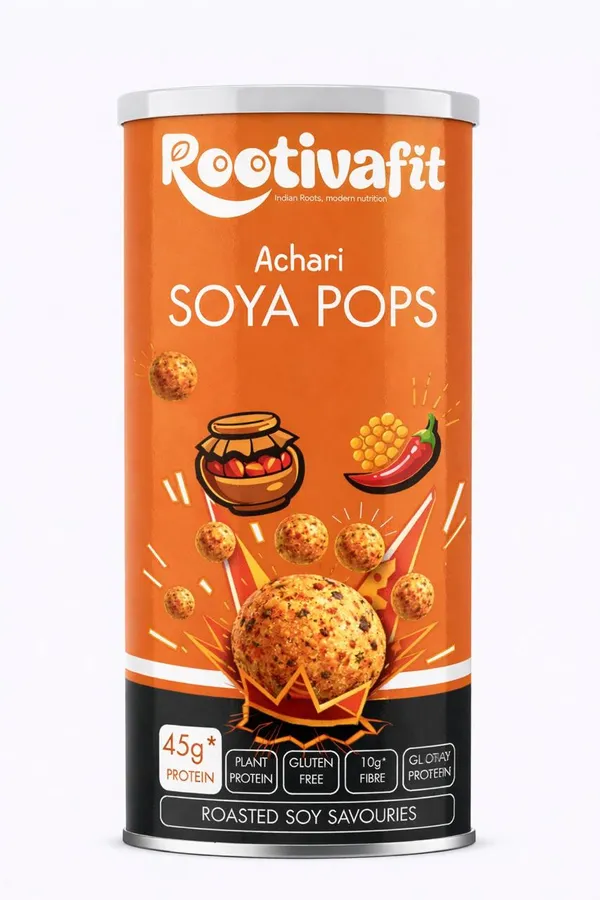 Rootivafit_Corn_Kurmura_(Salt_And_Pepper_Flavor)_And_Rootivafit_Soya_Pops_(Achari_Flavor)_Roasted_Soy_Savouries_(45G_Protein,_Plant_Protein_)_Combo_Pack_Of_2