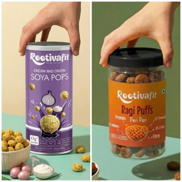 Rootivafit_Ragi_Puffs_(Peri_Peri_Flavor)_And_Rootivafit_Soya_Pops_(Cream_And_Onion_Flavor)_Roasted_Soy_Savouries_(43G_Protein,_Gluten_Free,_High_Fibre)_Combo_Pack_Of_2