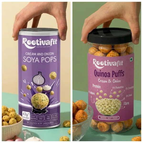 Rootivafit_Quinoa_Puffs_(Cream_And_Onion_Flavor)_And_Rootivafit_Soya_Pops_(Cream_And_Onion_Flavor)_Roasted_Soy_Savouries_(43G_Protein,_Gluten_Free,_High_Fibre)_Combo_Pack_Of_2