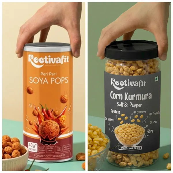 Rootivafit_Corn_Kurmura_(Salt_And_Pepper_Flavor)_And_Rootivafit_Soya_Pops_(Peri_Peri_Flavor)_Roasted_Soy_Savouries_(43G_Protein,_Plant_Protein_)_Combo_Pack_Of_2