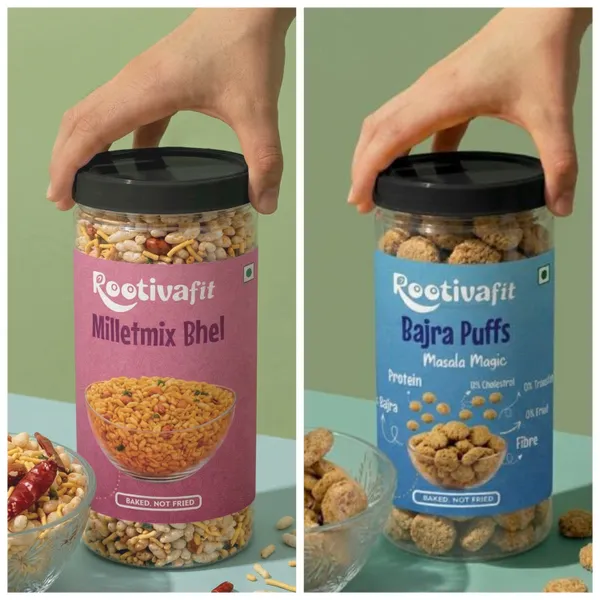 Rootivafit_Bajra_Puffs_(Masala_Magic_Flavor)_And_Rootivafit_Millet_Mix_Bhel_Baked,_Not_Fried_Healthy_Snack_Combo_Pack_Of_2