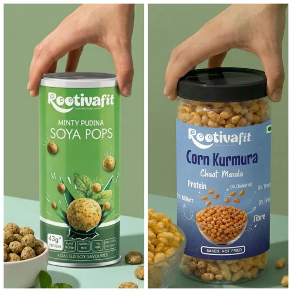 Rootivafit_Corn_Kurmura_(Chaat_Masala_Flavor)_And_Rootivafit_Soya_Pops_(Minty_Pudhina_Flavor)_Roasted_Soy_Savouries_(43G_Protein,_Gluten_Free,_High_Fibre)_Combo_Pack_Of_2