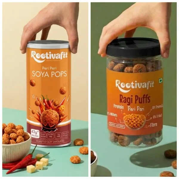 Rootivafit_Ragi_Puffs_(Peri_Peri_Flavor)_And_Rootivafit_Soya_Pops_(Peri_Peri_Flavor)_Roasted_Soy_Savouries_(43G_Protein,_Plant_Protein_)_Combo_Pack_Of_2