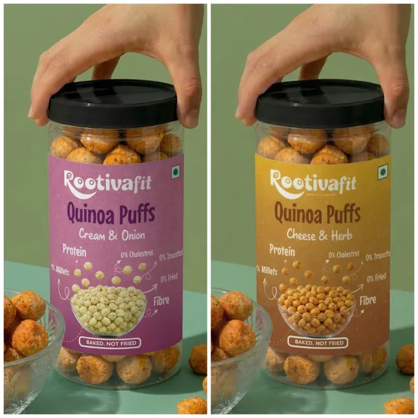 Rootivafit_Quinoa_Puffs_(Cheese_And_Herb_Flavor)_And_Rootivafit_Quinoa_Puffs_(Cream_And_Onion_Flavor)_Combo_Pack_Of_2