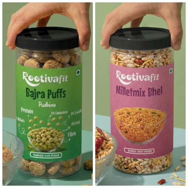 Rootivafit_Millet_Mix_Bhel_And_Rootivafit_Bajra_Puffs_(Pudhina_Flavor)_Baked_Healthy_Snack_Combo_Pack_Of_2