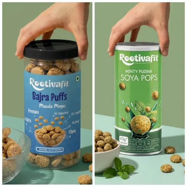 Rootivafit_Bajra_Puffs_(Masala_Magic_Flavor)_And_Rootivafit_Soya_Pops_(Minty_Pudhina_Flavor)_Roasted_Soy_Savouries_(43G_Protein,_Gluten_Free,_High_Fibre)_Combo_Pack_Of_2