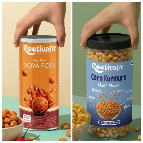 Rootivafit_Corn_Kurmura_(Chaat_Masala_Flavor)_And_Rootivafit_Soya_Pops_(Peri_Peri_Flavor)_Roasted_Soy_Savouries_(43G_Protein,_Plant_Protein_)_Combo_Pack_Of_2