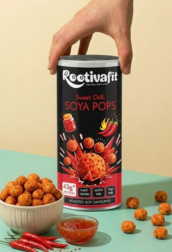 Rootivafit_Bajra_Puffs_(Masala_Magic_Flavor)_And_Rootivafit_Soya_Pops_(Sweet_Chilli_Flavor)_Roasted_Soy_Savouries_(43G_Protein,_Gluten_Free,_High_Fibre)_Combo_Pack_Of_2