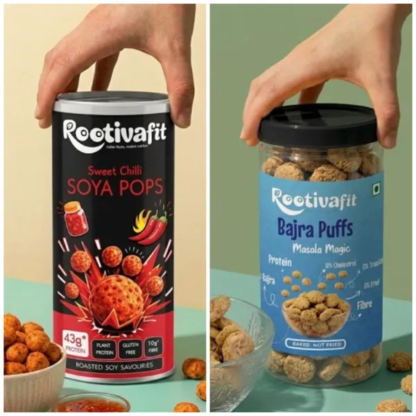 Rootivafit_Bajra_Puffs_(Masala_Magic_Flavor)_And_Rootivafit_Soya_Pops_(Sweet_Chilli_Flavor)_Roasted_Soy_Savouries_(43G_Protein,_Gluten_Free,_High_Fibre)_Combo_Pack_Of_2