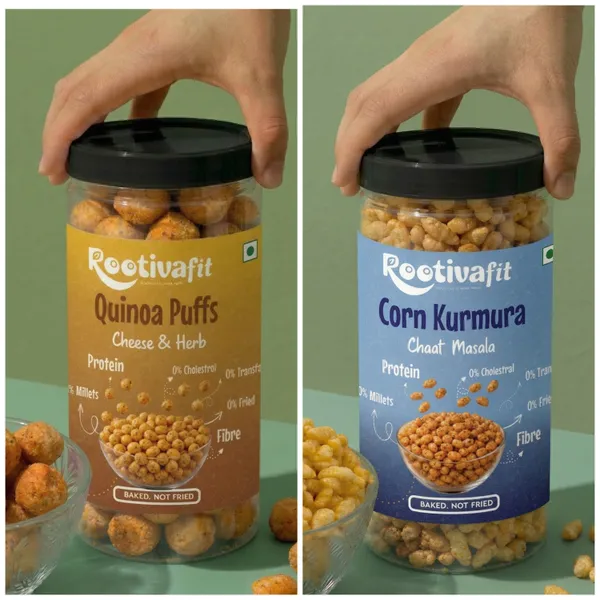 Rootivafit_Corn_Kurmura_(Chaat_Masala_Flavor)_And_Rootivafit_Quinoa_Puffs_(Cheese_And_Herb_Flavor)_Baked,_Not_Fried_Combo_Pack_Of_2