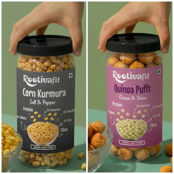 Rootivafit_Quinoa_Puffs_(Cream_And_Onion_Flavor)_And_Rootivafit_Corn_Kurmura_(Salt_And_Pepper_Flavor)_Baked,_Not_Fried_Combo_Pack_Of_2