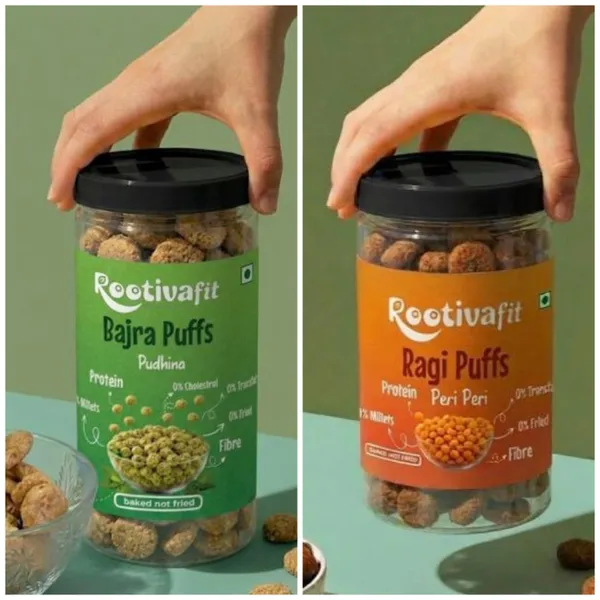 Rootivafit_Ragi_Puffs_(Peri_Peri_Flavor)_And_Rootivafit_Bajra_Puffs_(Pudhina_Flavor)_Baked_Healthy_Snack_Combo_Pack_Of_2
