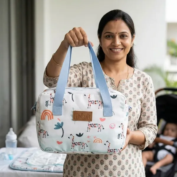 White_With_Sky_Blue_Polyester_Baby_Diaper_Bag_For_Newborn_Baby
