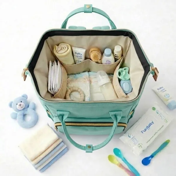 Stylish_Baby_Diaper_Bag_Backpack_for_Moms_|_Large_Capacity_Waterproof_Mommy_Bag_|_Multipurpose_Maternity_Travel_Bag_with_Multiple_Pockets_|_Green