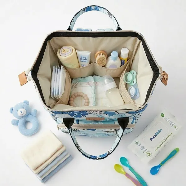Stylish_Floral_Print_Baby_Diaper_Bag_Backpack_for_Moms_|_Waterproof_Large_Capacity_Maternity_Bag_with_Multiple_Pockets_for_Baby_Care-Floral_Blue