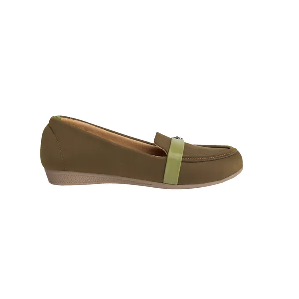 Olive_Lycra_Cloth_Memory_Cushion_Loafers_For_Women
