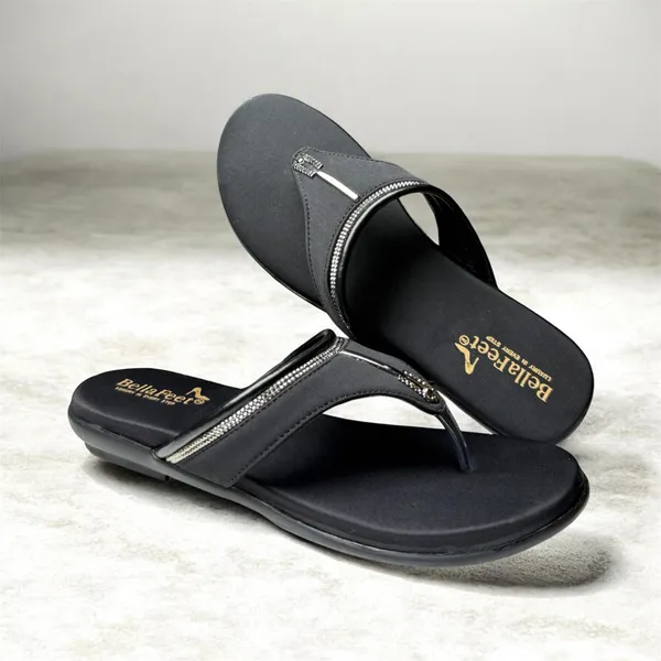Black_Synthetic_Rexine_Comfort_Sole_Flat_Slippers_For_Women