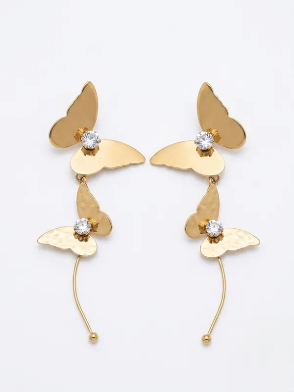 Gold_Tone_Butterfly_Drop_Earrings_for_Women
