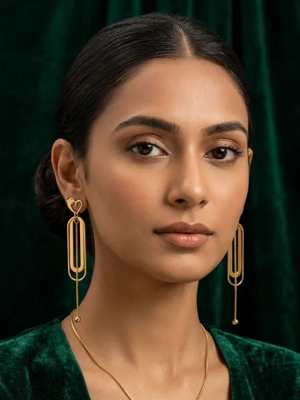 Gold-Tone_Dolphin_Heart_Long_Drop_Earrings_for_Women