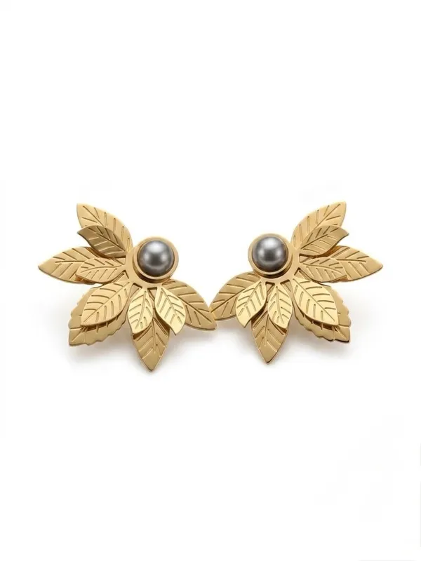 Gold_Tone_Leaf_Earrings_for_Women