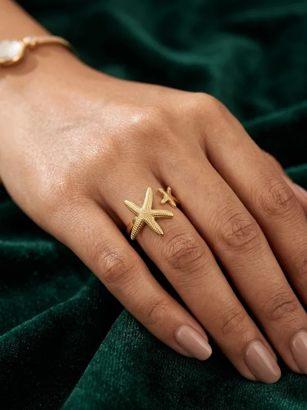 Gold_Tone_Starfish_Design_Ring_for_Women