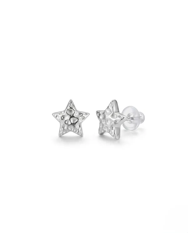 925_Sterling_Silver_Textured_Star_Stud_Earrings